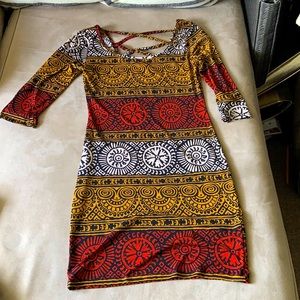 Multicolored Aztec Pattern Dress